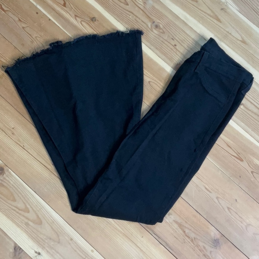 black flare jeans